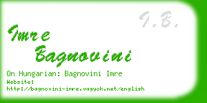 imre bagnovini business card